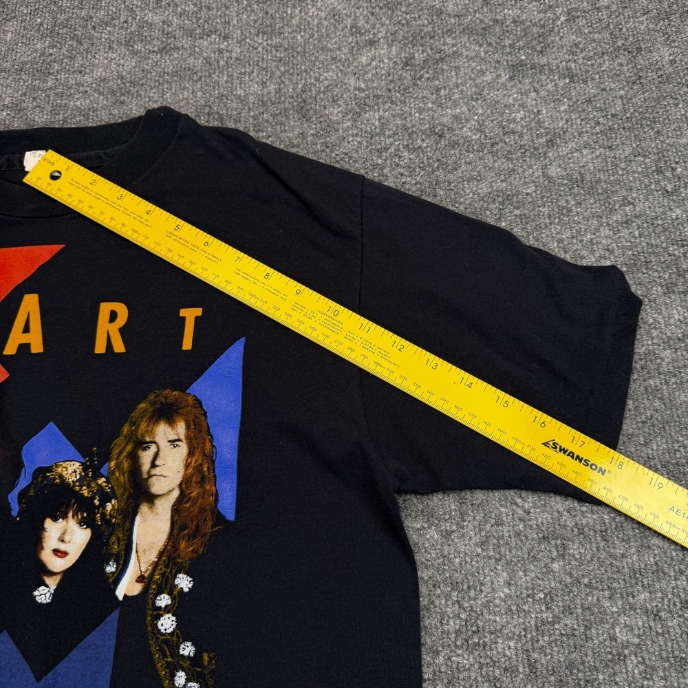 Vtg 1990 Heart Brigade Tour Shirt Anvil Value T Large L Band Concert Rock 50/50 - Picture 6 of 9